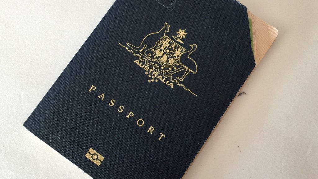 a passport with a logo on it