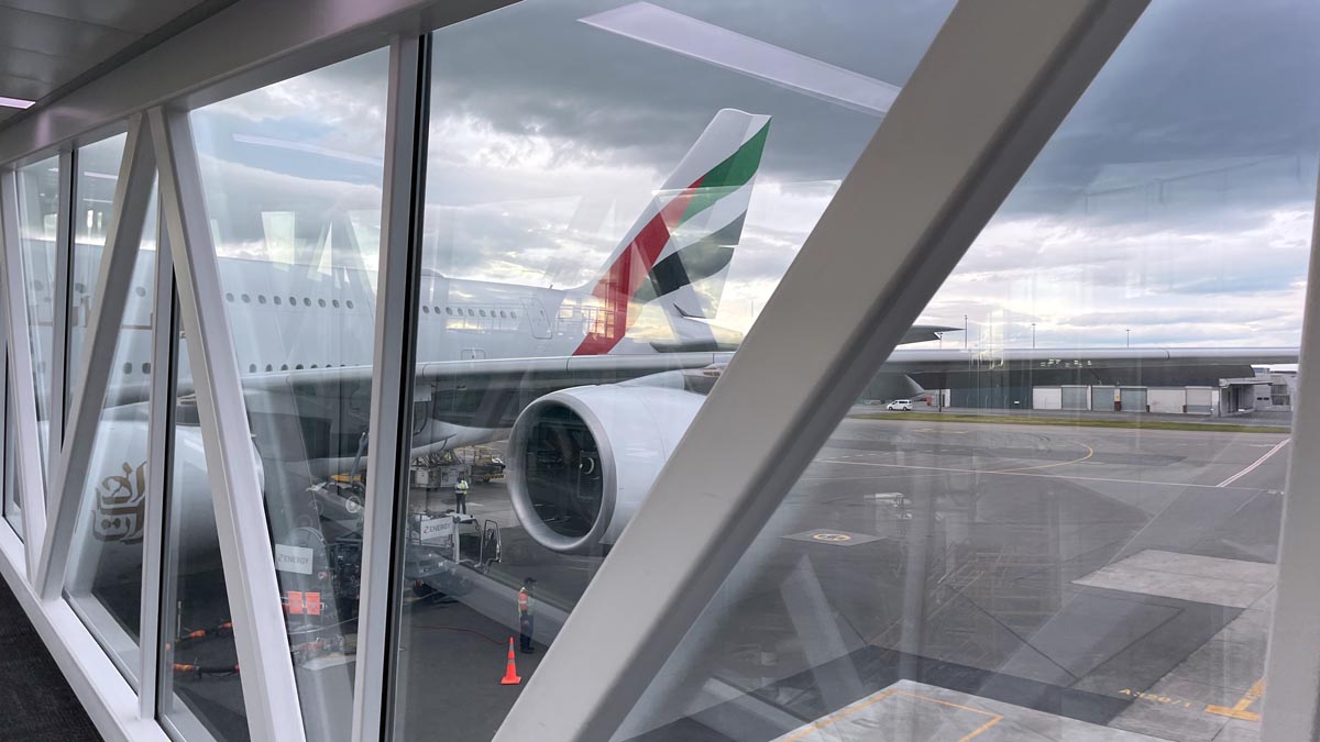 a plane parked at an airport