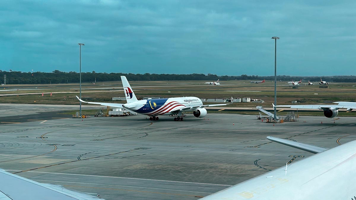 an airplane on the runway