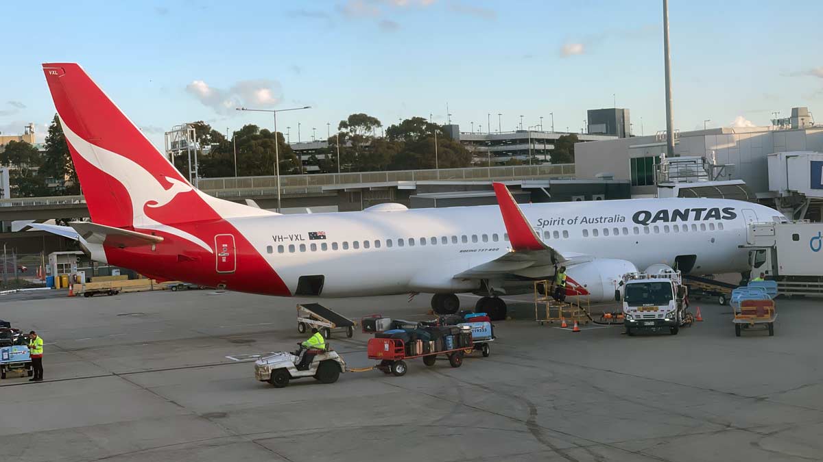 a plane parked at an airport