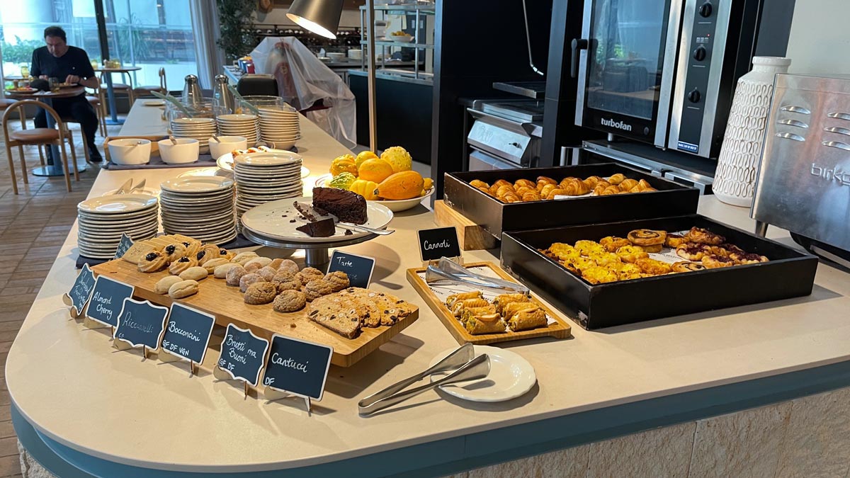 a table with food on it