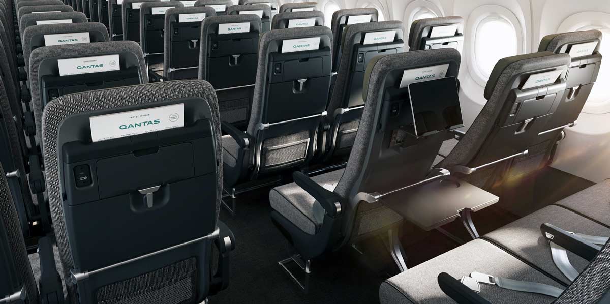 a row of seats in an airplane