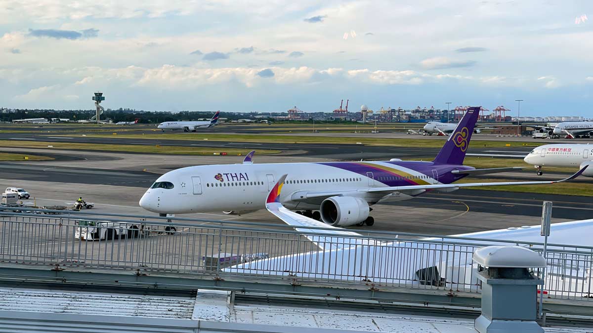 a plane on the runway