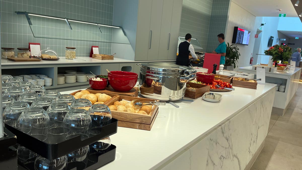 a kitchen with food on the counter