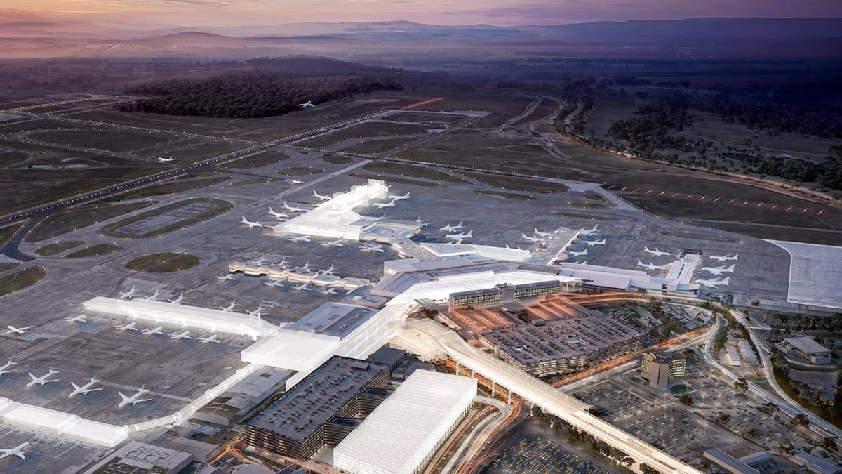 an aerial view of an airport