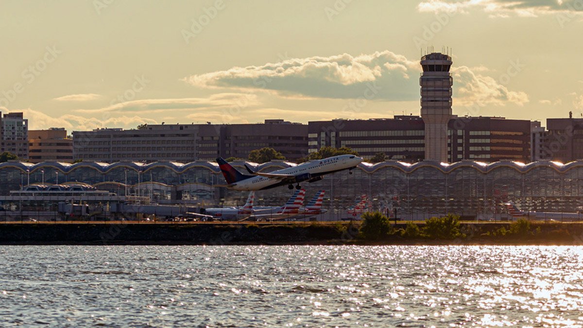 an airplane taking off from a runway