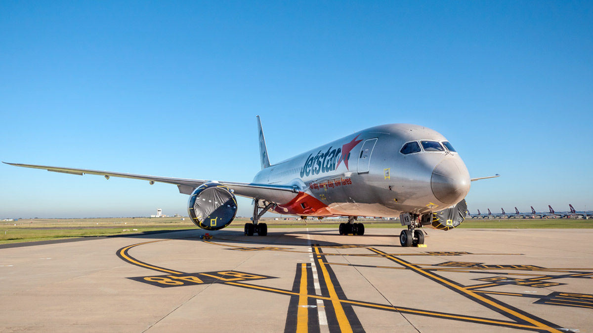 a plane on the runway